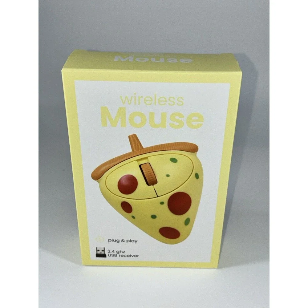 Vivitar 'Pizza' Novelty Computer Mouse - Yellow - Wireless-New In Box